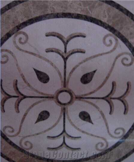 Marble Water-Jet Medallion Design,Round, Square Floor Medallion