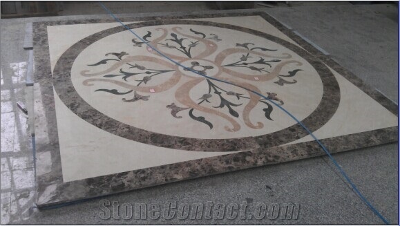 Marble Water-Jet Medallion, Round Medallion,Square Medallion,Floor Medallion