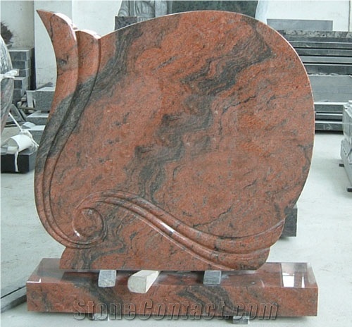 multicolor red granite tombstone,upright monument and headstone