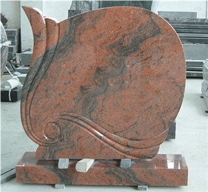 multicolor red granite tombstone,upright monument and headstone