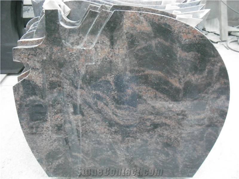 multicolor red granite tombstone,upright monument,cross headstone