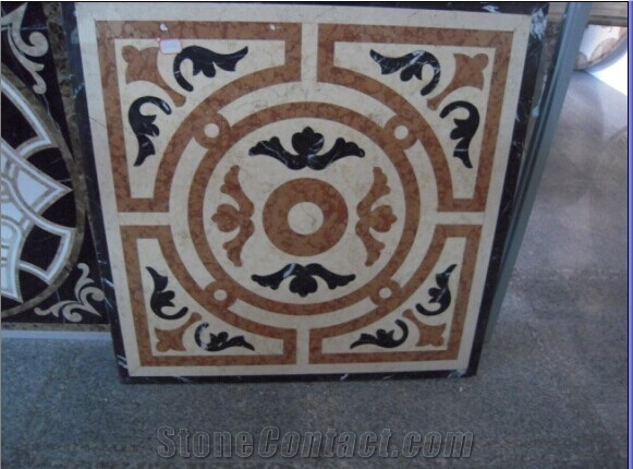 Nature Stone Marble Water-Jet Medallion,Square Medallion, Floor Medallion