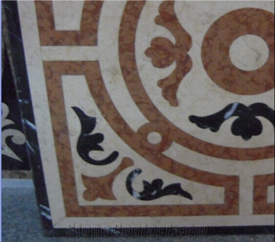 Nature Stone Marble Water-Jet Medallion,Square Medallion, Floor Medallion