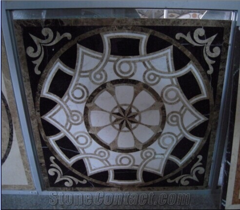 Nature Stone, Marbole Water-Jet Floor Medallion, Square Medallion