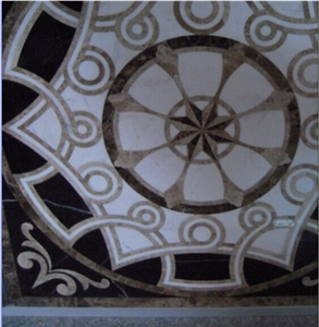 Nature Stone, Marbole Water-Jet Floor Medallion, Square Medallion