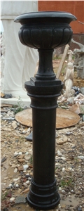 Outdoor Black Granite Flowerpot for Garden Decoration