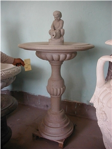Pink Travertine Garden Fountains