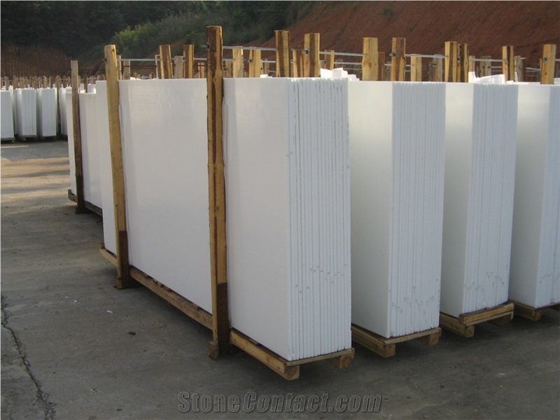 Polished Pure White Nano Microcrystalline Stone Tiles