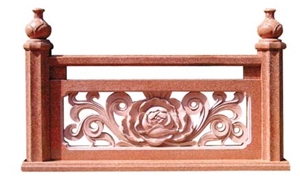 Red Granite Stone Fence