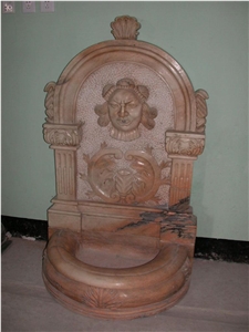 Red Marble Garden Fountain,Wall Fountains,Indoor Entrance Fountains