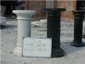 Round Column & Pillars,White & Black Marble and Gate Pillar Round Column & Pillars,White & Black Marble and Gate Pillar