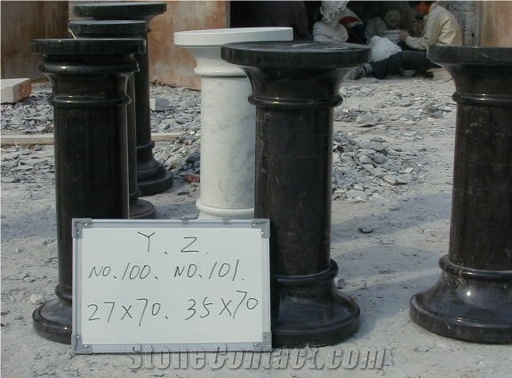 Round Column & Pillars,White & Black Marble and Gate Pillar