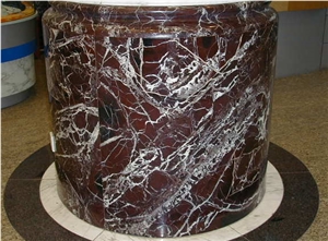 Round Columns & Pillars,Rosso Levanto Red Marble Column,Constructive Stone Column