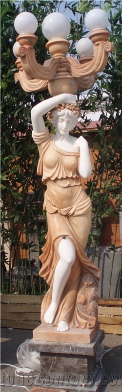 sculptured lamppost & street lamp,figure statue street lamp