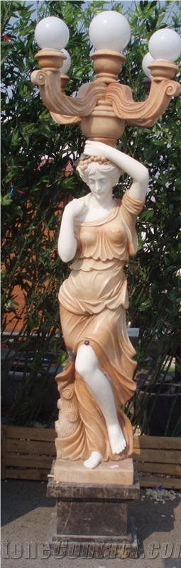 sculptured lamppost & street lamp,figure statue street lamp