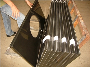Shanxi Black Granite Bathroom Countertop, Black Granite Countertops