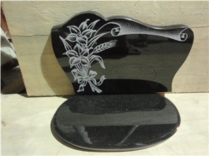 shanxi black granite monument, little single monement,carving flower shanxi black granite monument, little single monement,carving flower