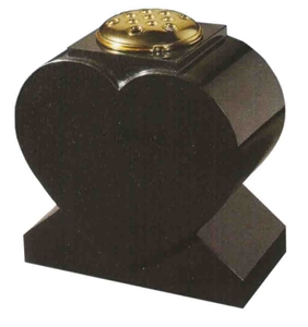 Shanxi Black Granite Monumental Vasas,Heart Shape Flower Holders,