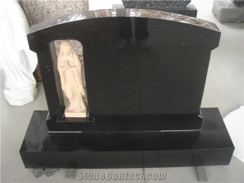 Shanxi Black Granite Tombstone, Carving Angle Monument