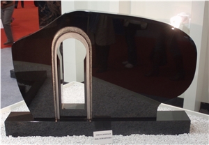 shanxi black granite upright tombstone