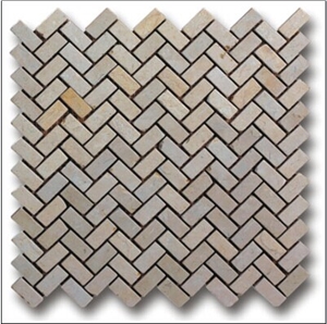 Square Mosaic, Yellow Marble Mosaic, Fishbone Basketweave Mosaic Square Mosaic, Yellow Marble Mosaic, Fishbone Basketweave Mosaic