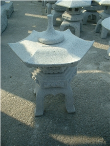Stone Asian Style Garden Lantern/ Stone Lantern, Grey Granite Garden Lanterns Stone Asian Style Garden Lantern/ Stone Lantern, Grey Granite Garden Lanterns