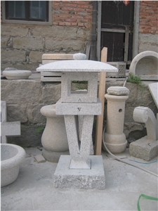 Stone Carved Garden Lantern, G603 Grey Granite Garden Lanterns
