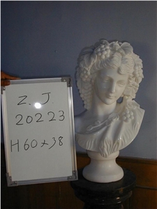 Stone/Marble Bust Carving (Head Statue),White Marble Statue