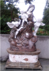 Stone Virgin Mary Statue,Marble Figure Sculpture,Stone Angel Statue Carving