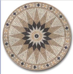 Travertine Mosaic Medallion,Round Floor Mosaic,Mosaic Pattern