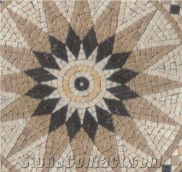 Travertine Mosaic Medallion,Round Floor Mosaic,Mosaic Pattern