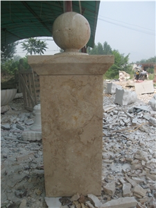 Turkey Beige Travertine Gate Post