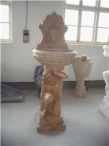Wall Mounted Fountains,Yellow Marble Sculpture Fountain,Entrance Fountains