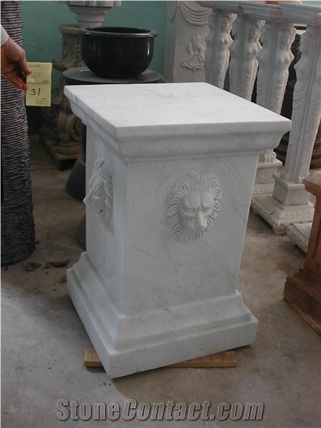 White Marble Column Base,Hand-Carved Column