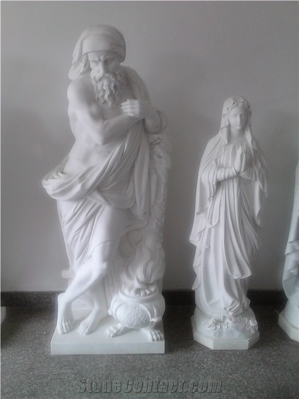 White Marble Figure Sculptures,Outdoor Stone Carving Human Sculpture & Statue