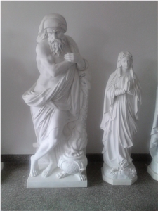 White Marble Figure Sculptures,Outdoor Stone Carving Human Sculpture & Statue