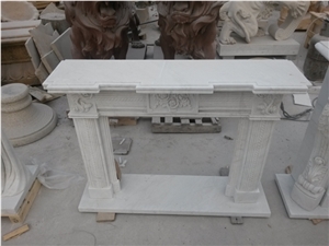 White Marble Fireplace Mantel,Modern Fireplace Mantel,Stone Fireplace Mantel