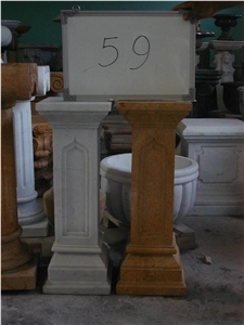 White & Yellow Column,Square Column, White& Square Column Yellow Marble Columns