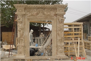 Yellow Fireplace Mantel,Modern Fireplace Mantel,Stone Fireplace Mantel