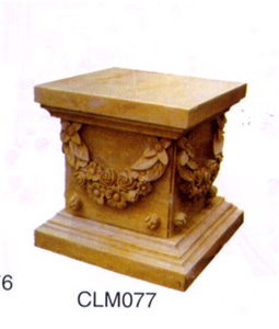Yellow Limestone Columns Base,Hand-Craved Column Base