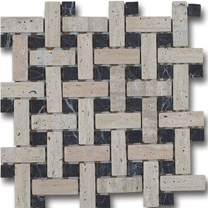 Yellow Travertine Mosaic,basketweave mosaic, wall mosaic Yellow Travertine Mosaic,basketweave mosaic, wall mosaic