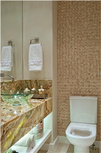 Verde Esmeralda Onyx Bathroom Countertop