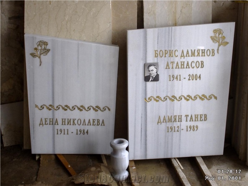Kavala White Marble Gravestones