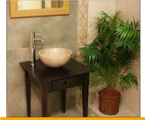 Armonica D 28 Dolomita Madera Vessel Sink, Dolomita Madera Limestone Sinks