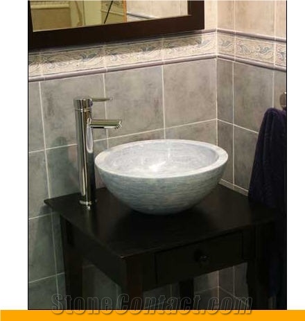 Armonica D 38 Azul Cielo Marble Wash Basin