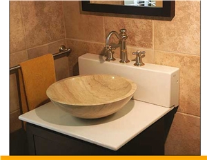 Armónica D 42 - Travertino a La Veta Wash Basin, Travertino a La Veta Travertine Sinks & Basins