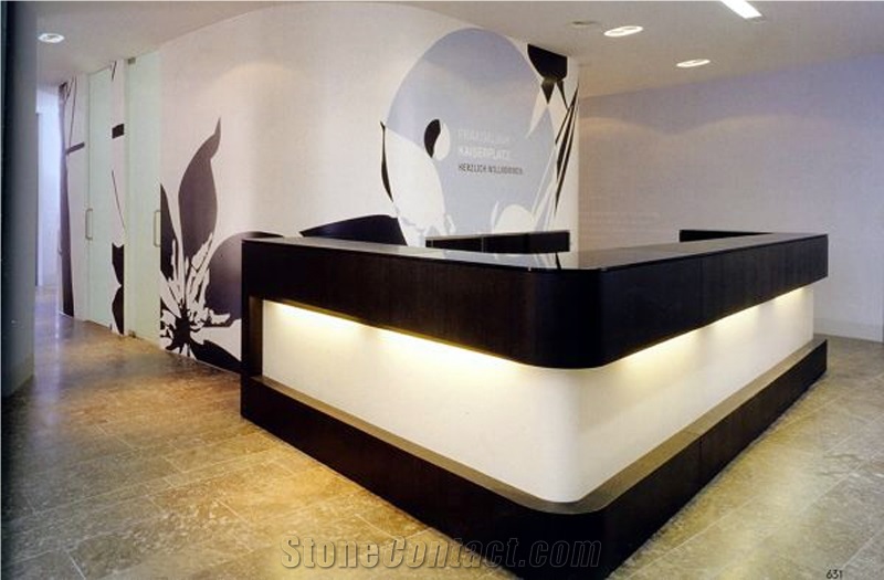 Acrylic Solid Surface Modern Fashionable Style Reception Counter