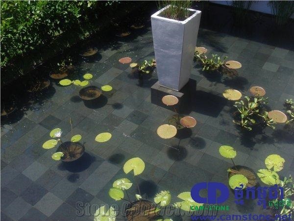 Black Lava Stone-Pool Coping Sawn Cut