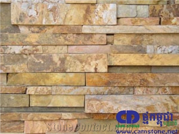 Yellow Rusty Slate Cladding