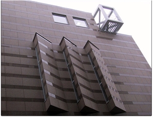 Facade Wall Cladding with Rosso Vanga Granite, Vanga Red Granite Facades